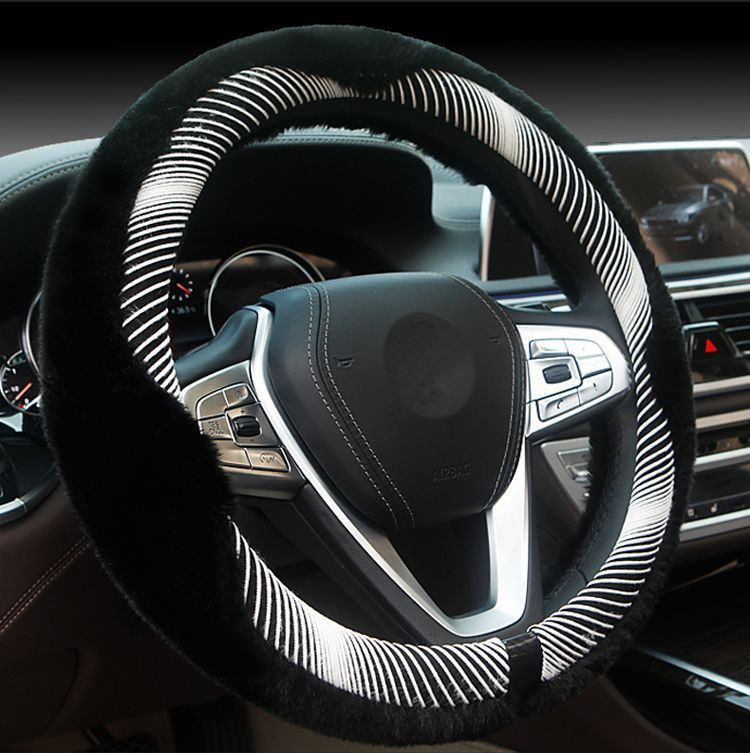 Flannelette Car Steering Wheel Cover-2
