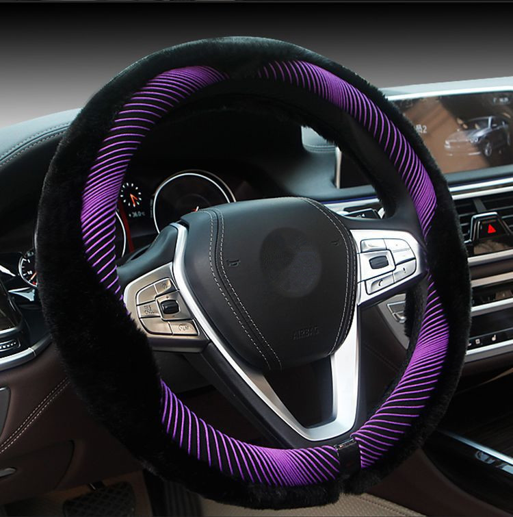 Flannelette Car Steering Wheel Cover-3