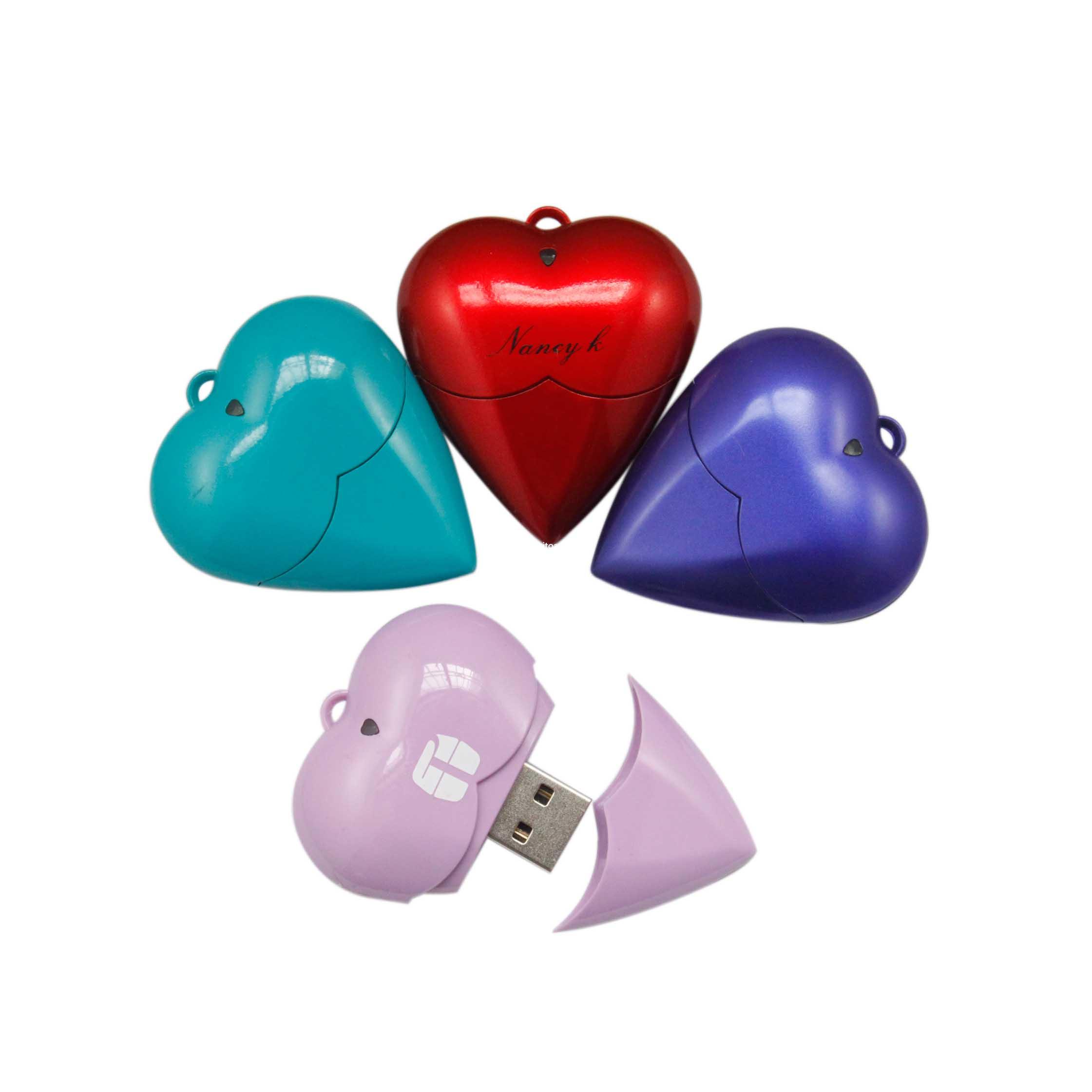Red heart flash drive with different capacity